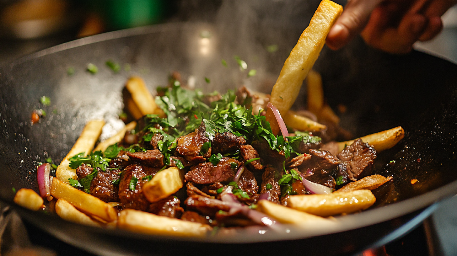 Step 4: The Deglazing Splash & Folding in Crispy French Fries